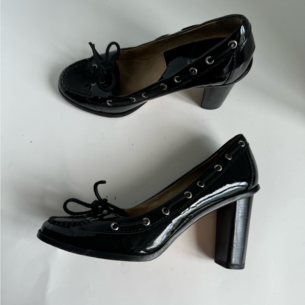 Michael Michael Kors Womens Tabitha Pump Size 8.5M Black Patent Block Heel - Picture 5 of 11